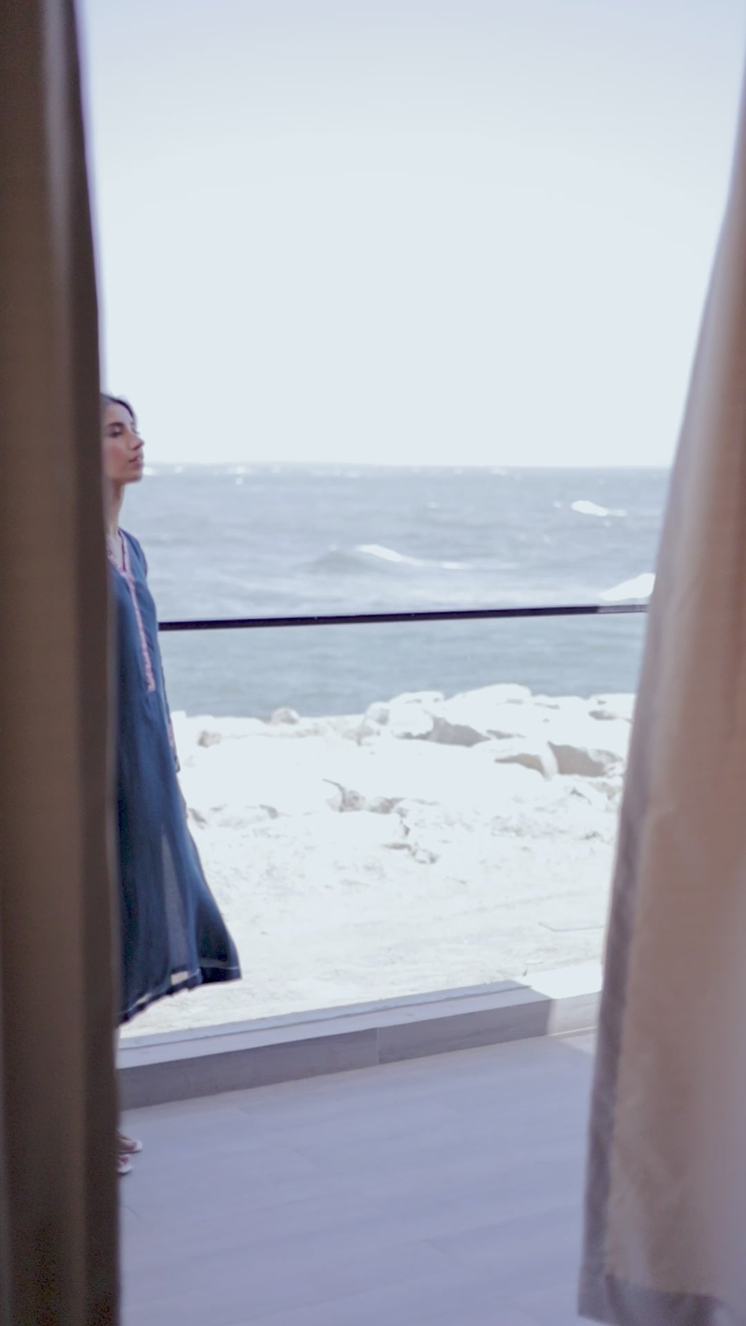 Cobalt Blue Embroidered Kora Cotton Salwar Kameez (3-Piece) - Image 10