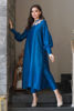 Pakistani Dark Blue Swarovski Pearl Silk Salwar Kameez (2-Piece) - Image 3