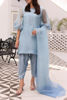 Pakistani Powder Blue Embroidered Korean Silk Salwar Kameez (3-Piece) - Image 2