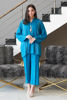 Blue Pearl & Shell Linen Salwar Kameez (2-Piece) - Image 3