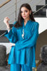 Blue Pearl & Shell Linen Salwar Kameez (2-Piece) - Image 4