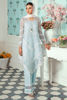 Aqua Embroidered Net High-Low Salwar Kameez (3-Piece) - Image 3
