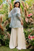 Baby Blue Embroidered Organza Jacket 3-Piece - Image 9