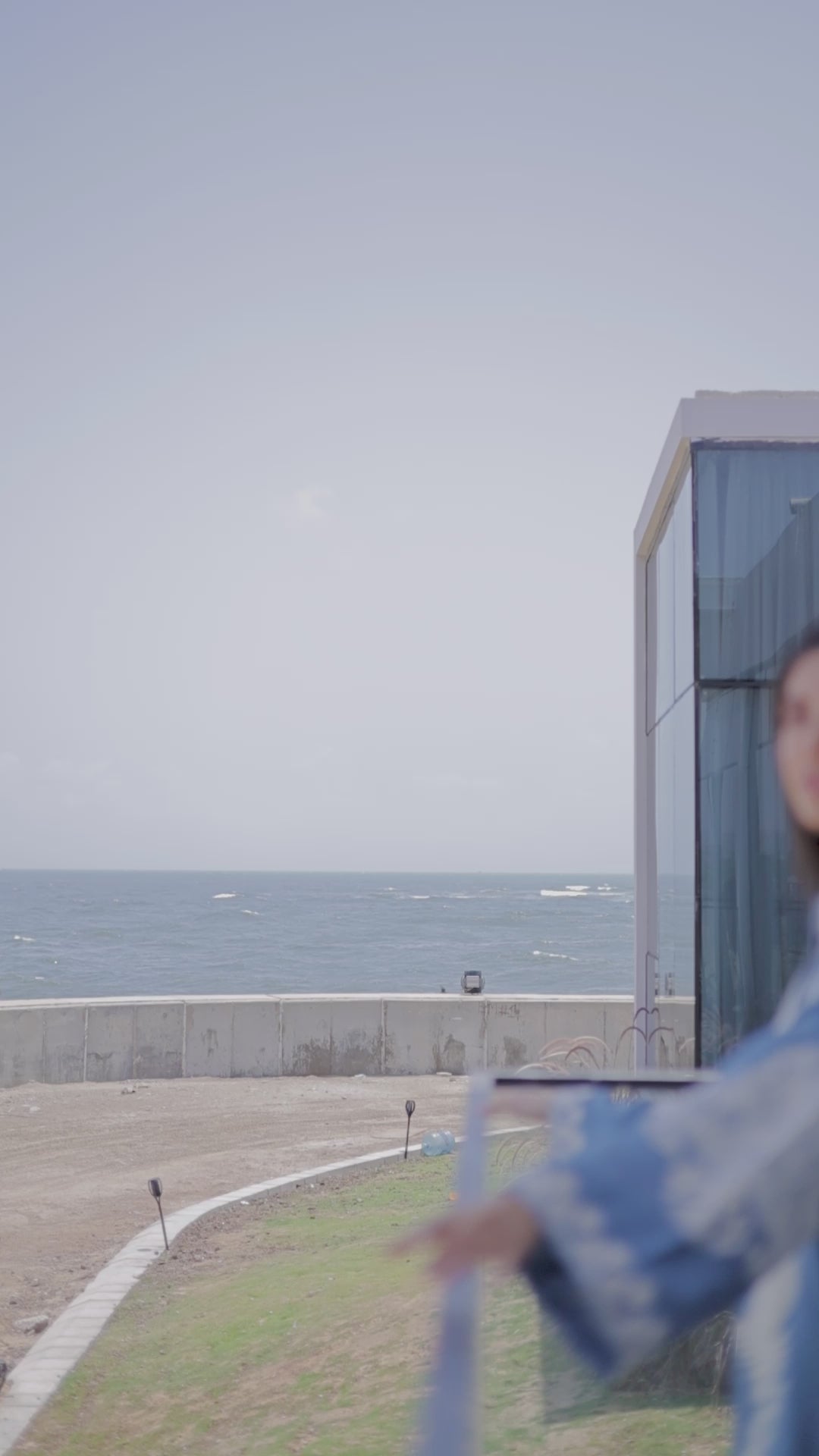 Ocean Blue Aari Embroidered Raw Silk Salwar Kameez (2-Piece) - Image 9