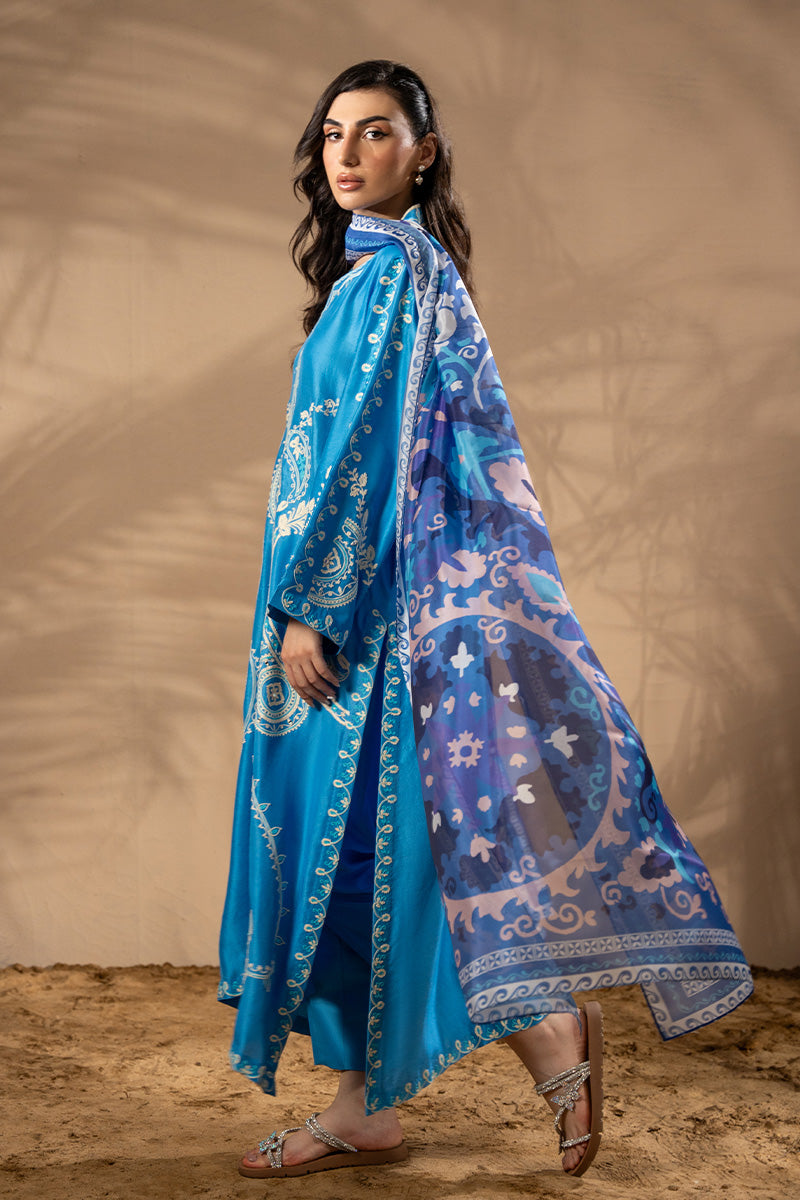 Pakistani Azure Aari & Sheesha Embroidered Silk Salwar Kameez (3-Piece) - Image 6