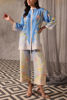 Blue Printed Korean Raw Silk Salwar Kameez (2-Piece) - Image 2
