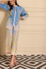 Blue Printed Korean Raw Silk Salwar Kameez (2-Piece) - Image 3