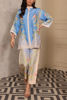 Blue Printed Korean Raw Silk Salwar Kameez (2-Piece) - Image 4