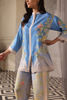 Blue Printed Korean Raw Silk Salwar Kameez (2-Piece) - Image 5