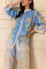Blue Printed Korean Raw Silk Salwar Kameez (2-Piece) - Image 6