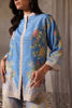 Blue Printed Korean Raw Silk Salwar Kameez (2-Piece) - Image 8
