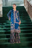 Electric Blue Embroidered Raw Silk Salwar Kameez (2-Piece) - Image 2