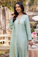 Pakistani Aqua Kaamdani Pure Raw Silk 2-Piece Suit - Image 4