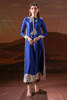 Pakistani Royal Blue Swarovski Silk-Blend Salwar Kameez (3-Piece) - Image 3