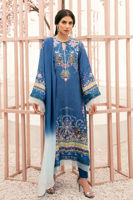 Pakistani Blue Digital Print Pure Silk Salwar Kameez (3-Piece) - Image 3