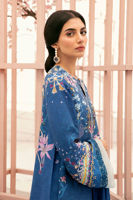 Pakistani Blue Digital Print Pure Silk Salwar Kameez (3-Piece) - Image 4