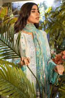 Pakistani Ice Blue Digital Printed Pure Silk Salwar Kameez (3-Piece) - Image 4