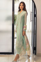 Pakistani Ice Blue 3D Floral Silk Net Salwar Kameez (3-Piece) - Image 4