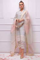 Ice Blue Kaamdani Silk Net Salwar Kameez (3-Piece) - Image 3