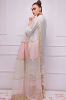 Ice Blue Kaamdani Silk Net Salwar Kameez (3-Piece) - Image 4