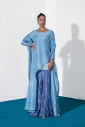 Pakistani Powder Blue Jewelled Pure Silk Salwar Kameez (3-Piece) - Image 10
