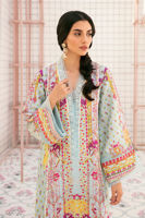 Light Blue Embellished Pure Silk A-Line Shirt (3-Piece) - Image 3