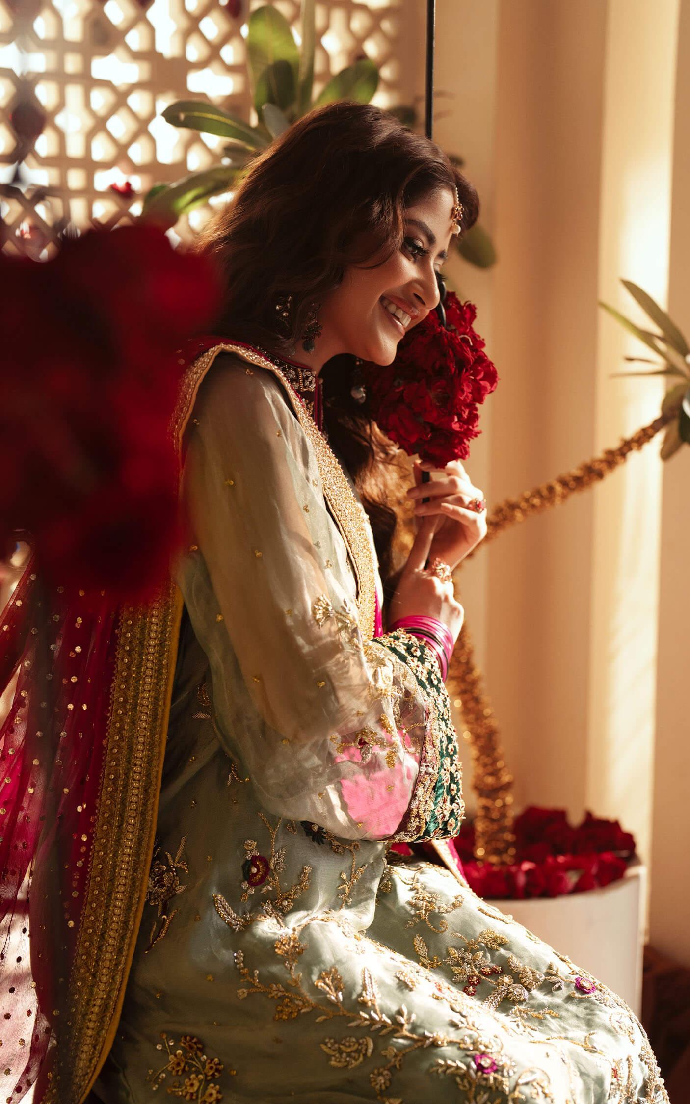 Icy Blue Kora Dabka Silk Kurta Set (3-Piece) - Image 5