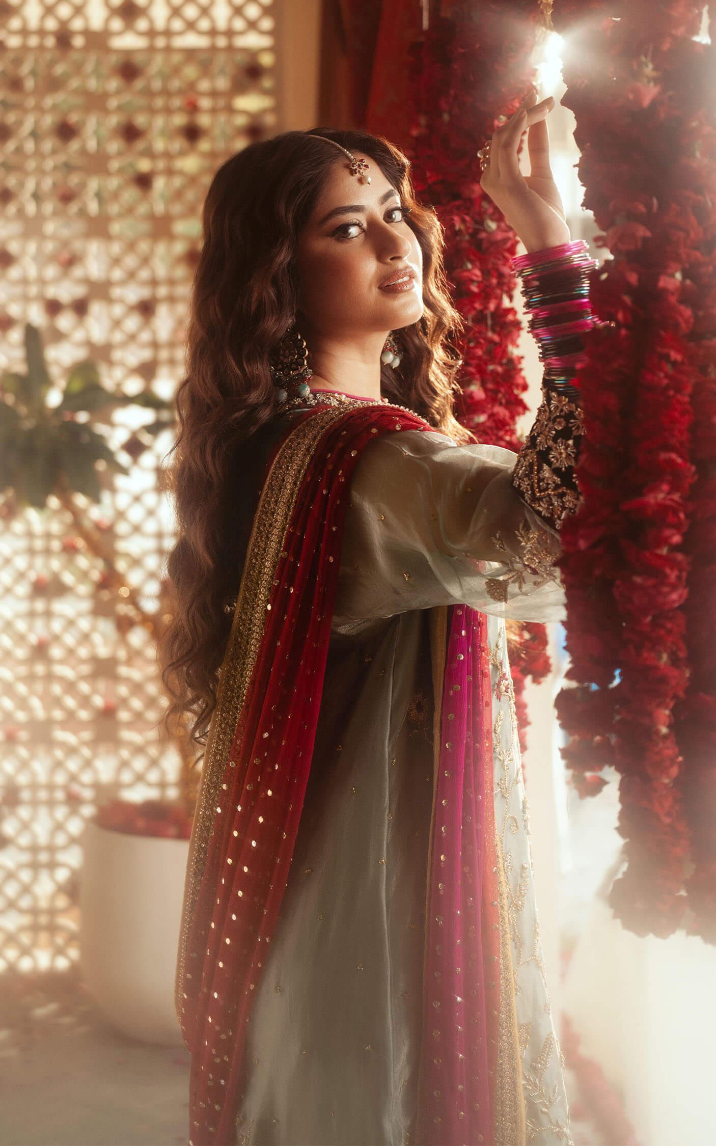 Icy Blue Kora Dabka Silk Kurta Set (3-Piece) - Image 6