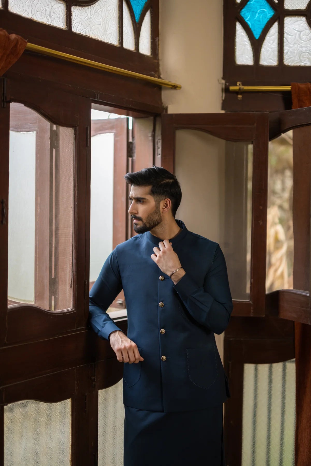 Royal Blue Structured Suiting Waistcoat (1-Pc) - Image 3