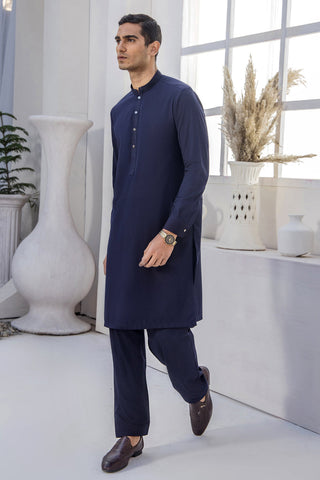 Cerulean Blue Waistcoat Kurta Set (3-Piece) - Image 4