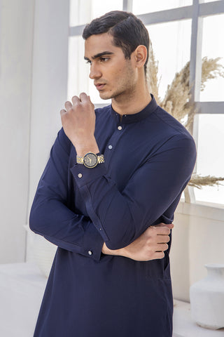 Cerulean Wash N Wear Waistcoat Kurta Shalwar (3-Piece) - Image 5