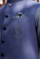 Light Blue Embroidered Linen Waistcoat (2-Piece) - Image 6