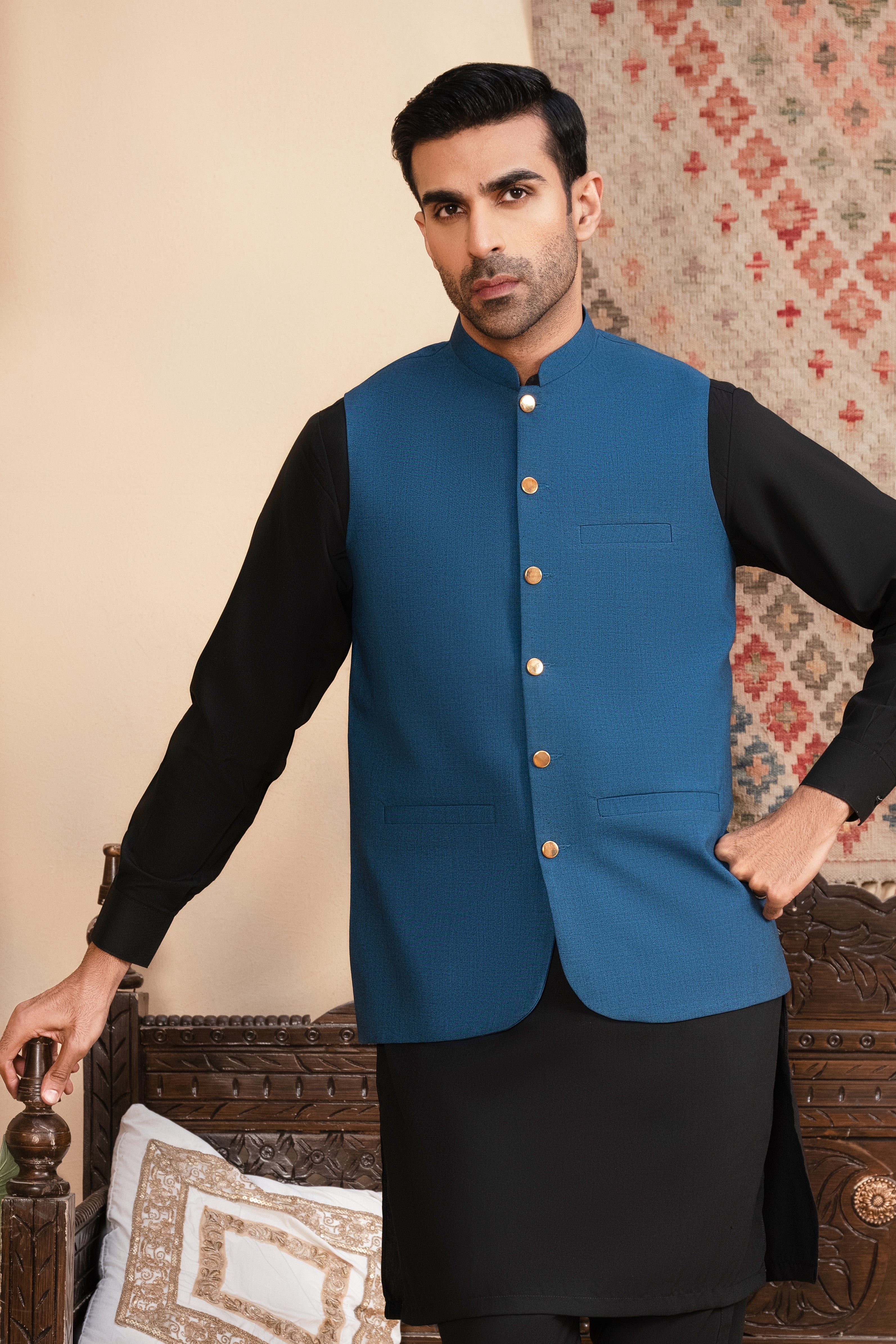 Zinc Blue TR Suiting Waistcoat (2-Piece) - Image 1