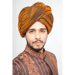 Medium Brown Anchor Embroidered Achkan Sherwani (3-Piece) - Image 4