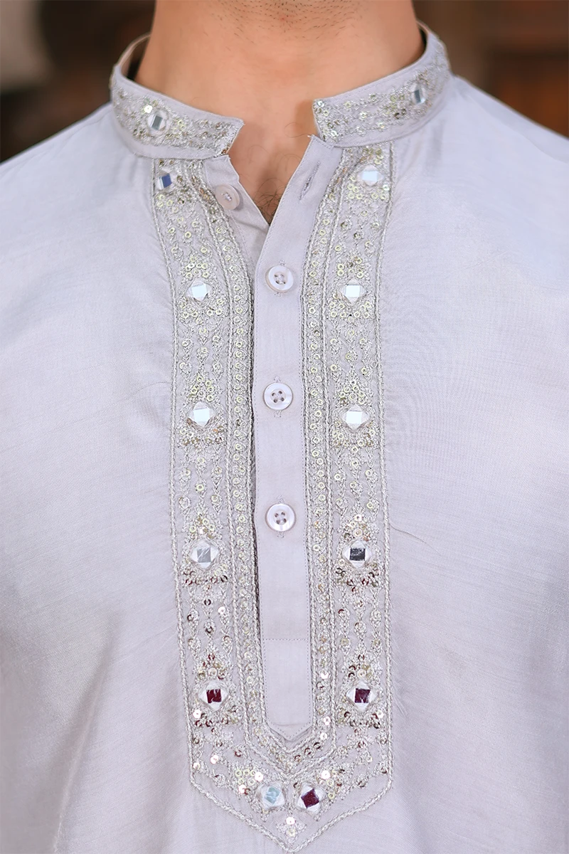 Light Brown Embroidered Serona Kurta (2-Piece) - Image 4