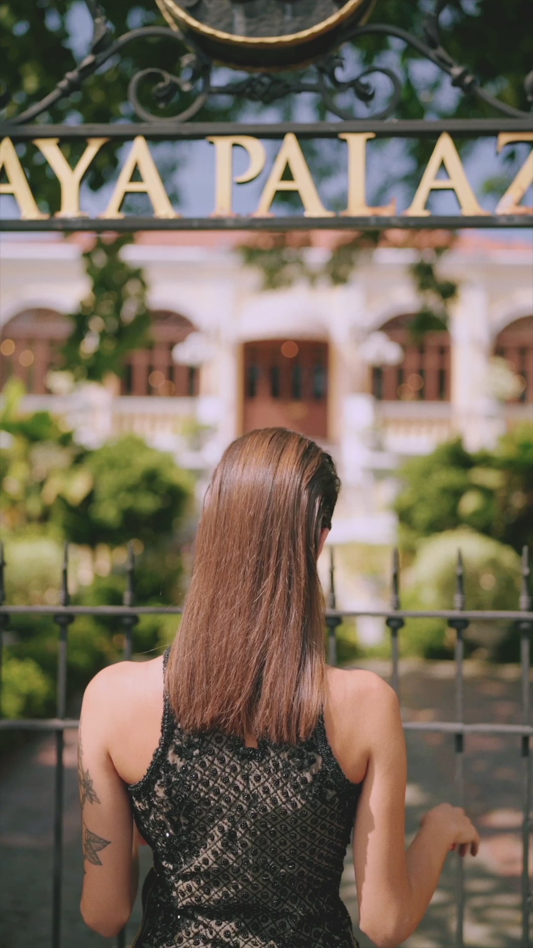 Pakistani Dusky Brown Victoriana Embroidered Organza Halter Gown (1-Pc) - Image 8