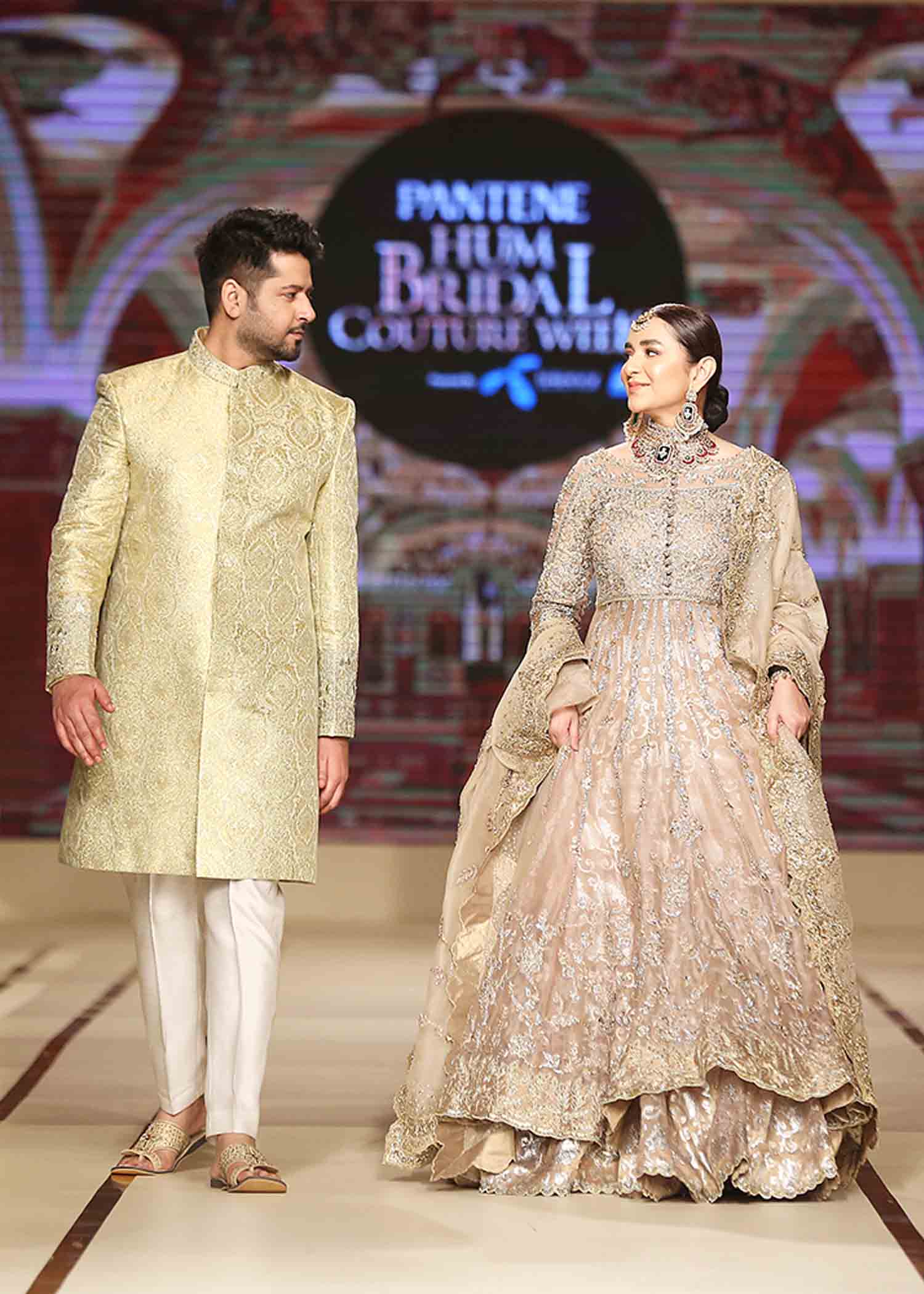 Pakistani Coffee Zardozi Pure Organza Bridal Gown (3-Piece) - Image 2