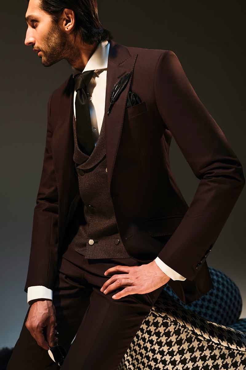 Chocolate Brown Premium Suiting Blend 3-Piece Groom Suit - Image 2