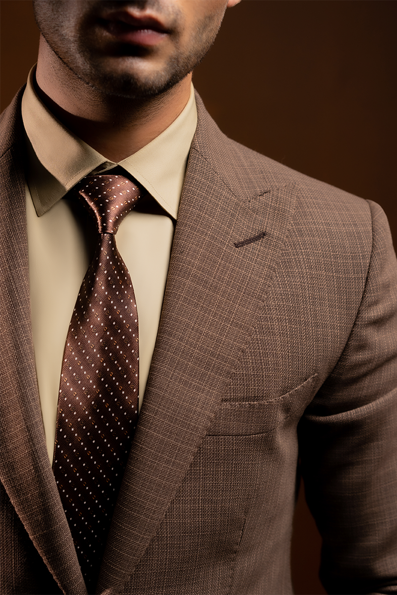Brown Wool-Blend Peak Lapel Suit (2-Piece) - Image 4