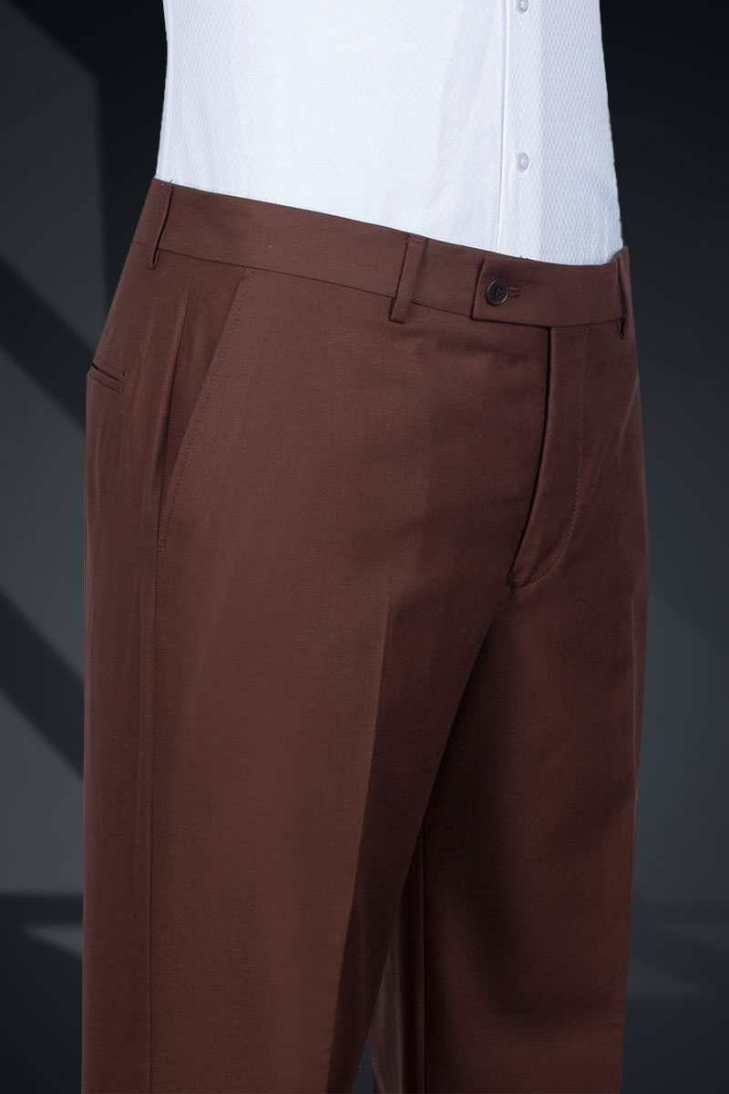 Brown Satin-Accented Italian Fabric Tuxedo (2-Piece) - Image 4