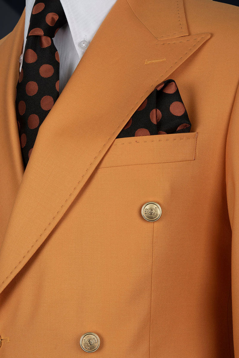 Rust Double-Breasted Suiting Fabric Two-Piece (2-Piece) - Image 3