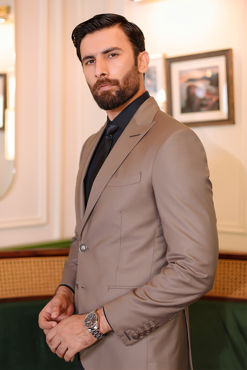 Brown Satin-Lapel Suiting Tuxedo (2-Piece) - Image 3