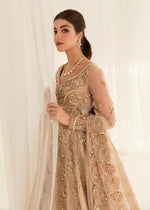 Pakistani Coffee Zardozi Net Pishwas Lehnga Set (3-Piece) - Image 3