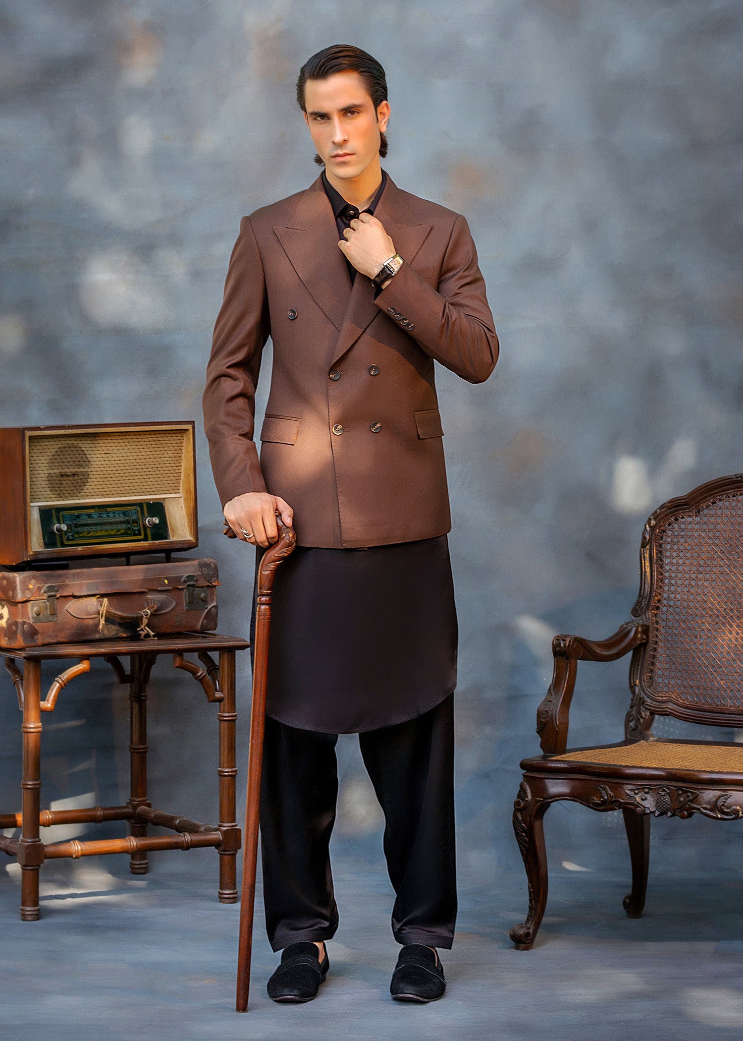 Hazel Brown Premium Suiting Prince Coat (1-Pc) - Image 1