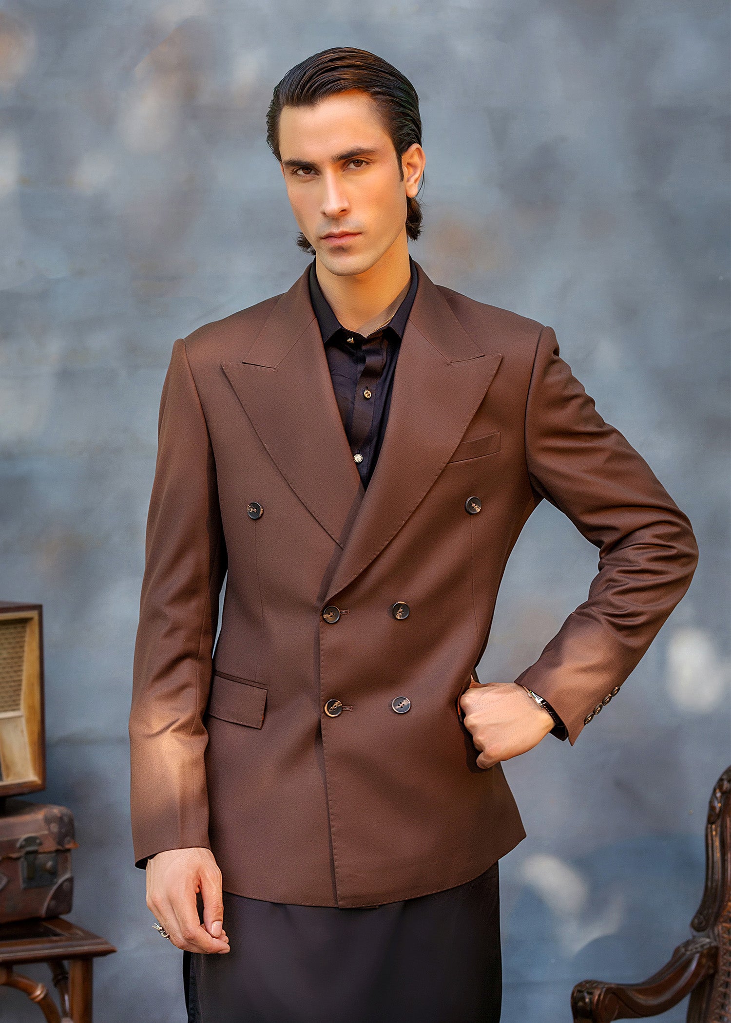 Hazel Brown Premium Suiting Prince Coat (1-Pc) - Image 2