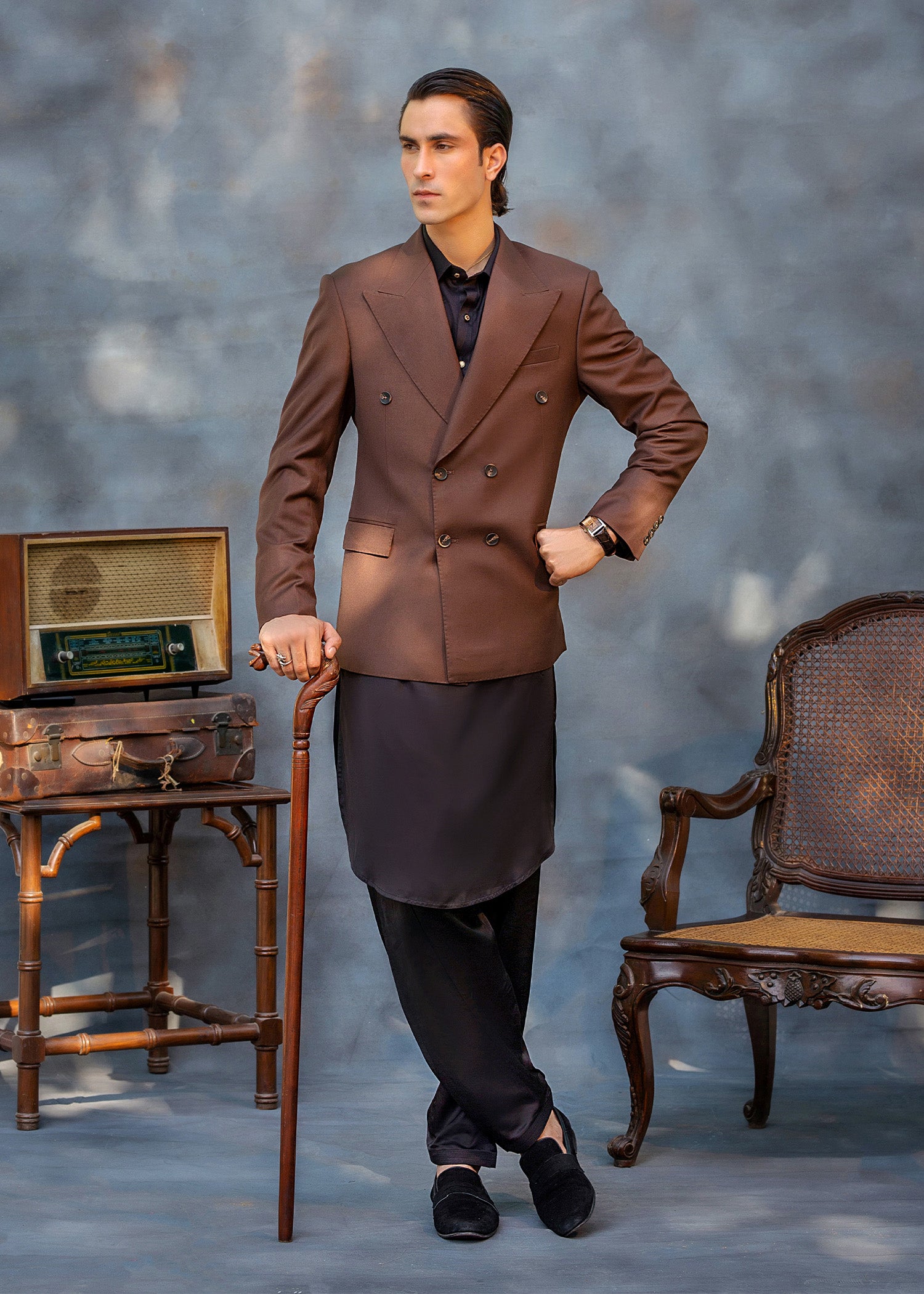 Hazel Brown Premium Suiting Prince Coat (1-Pc) - Image 5