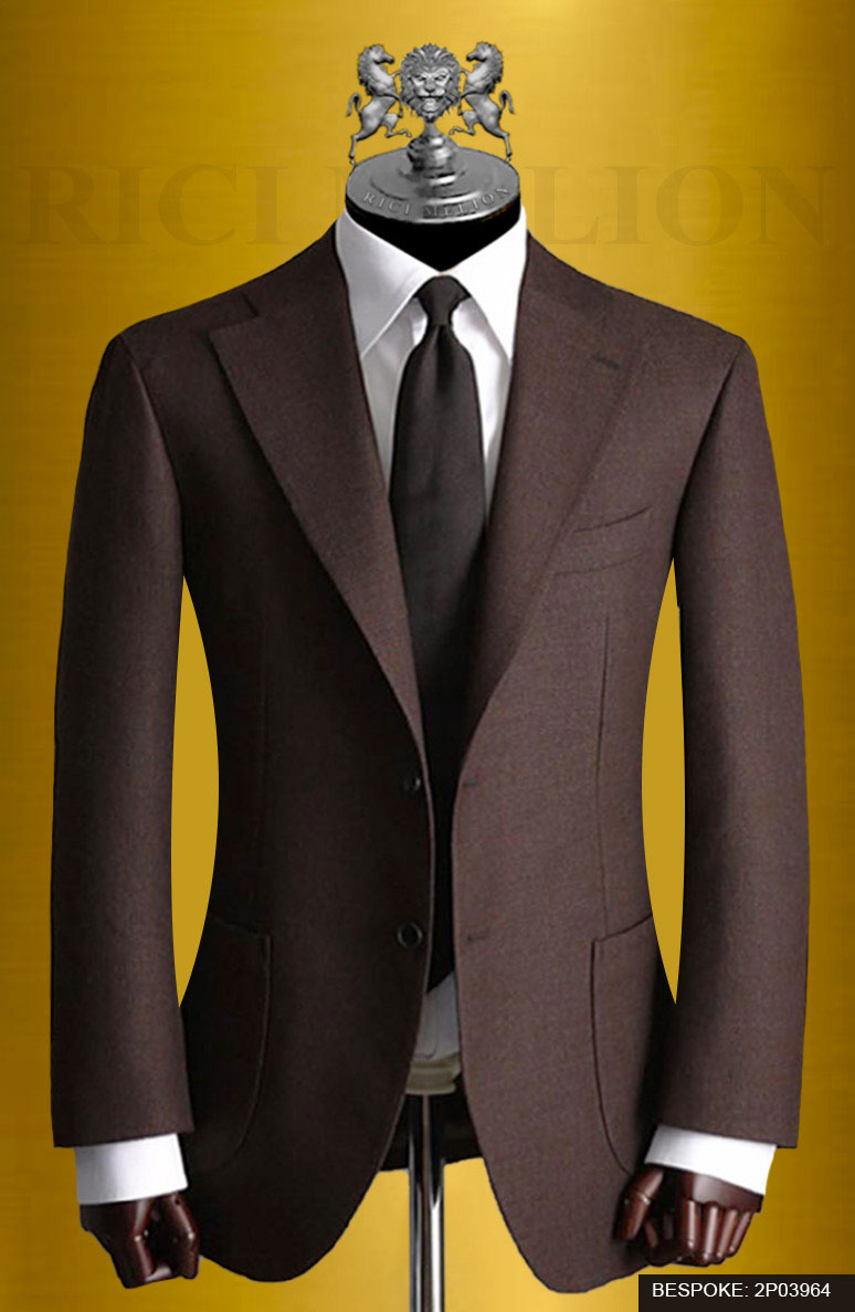 Copper Brown Worsted Wool Two-Piece Suit (2-Piece) - Image 1