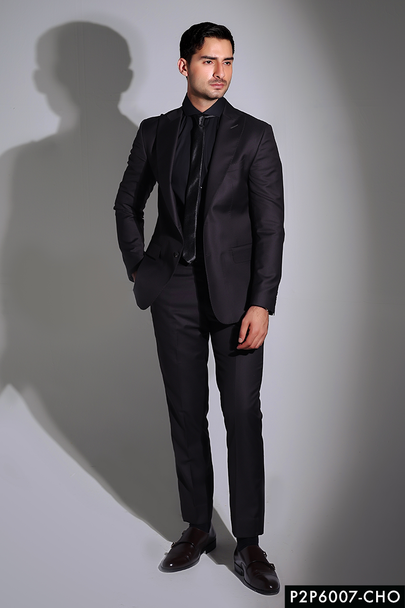 Chocolate Peak Lapel Premium Suiting Tuxedo (2-Piece) - Image 1