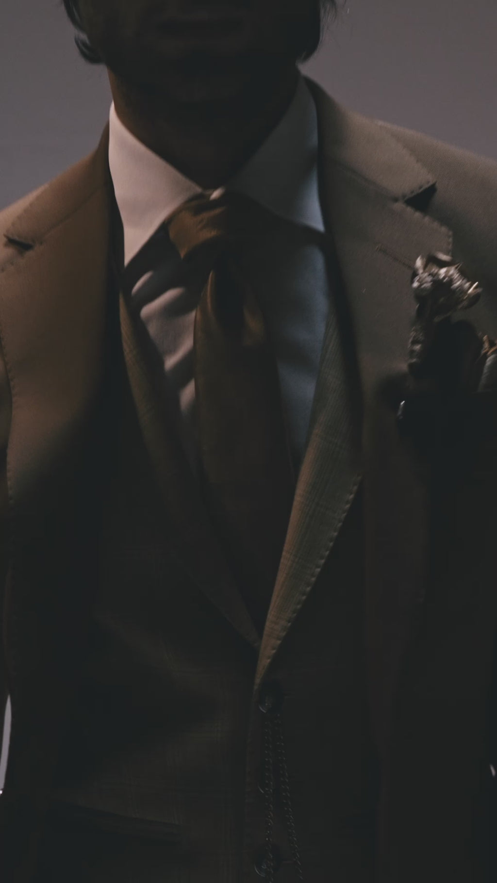 Golden Brown Wool Blend Groom Suit (3-Piece) - Image 4