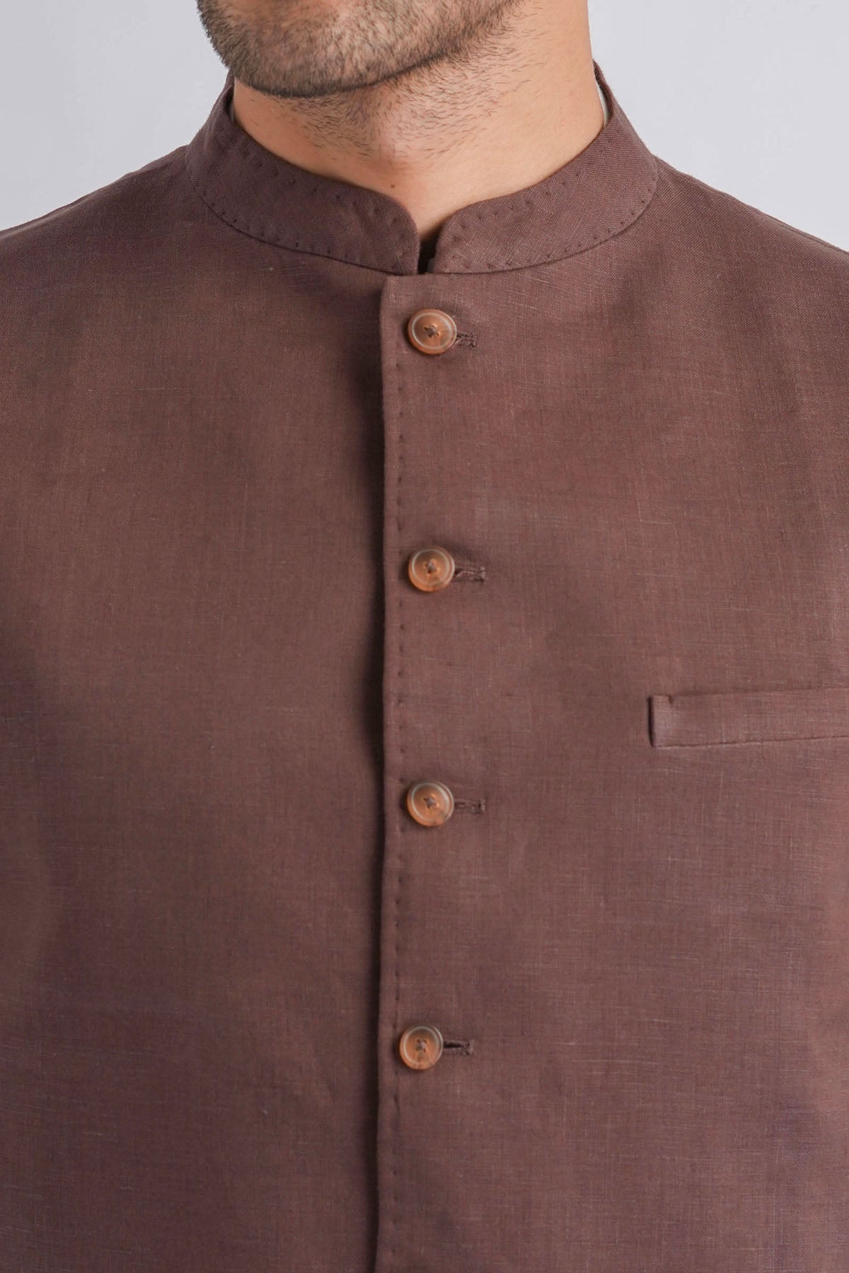 Brown Irish Linen Waistcoat (1-Pc) - Image 1